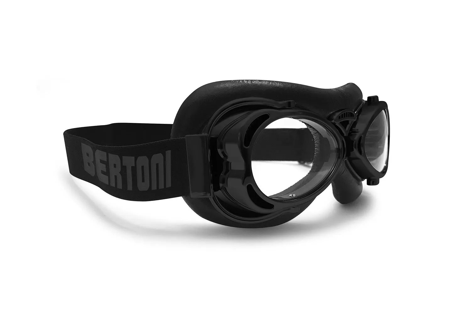Bertoni AF77 occhiali moto vintage neri compatti