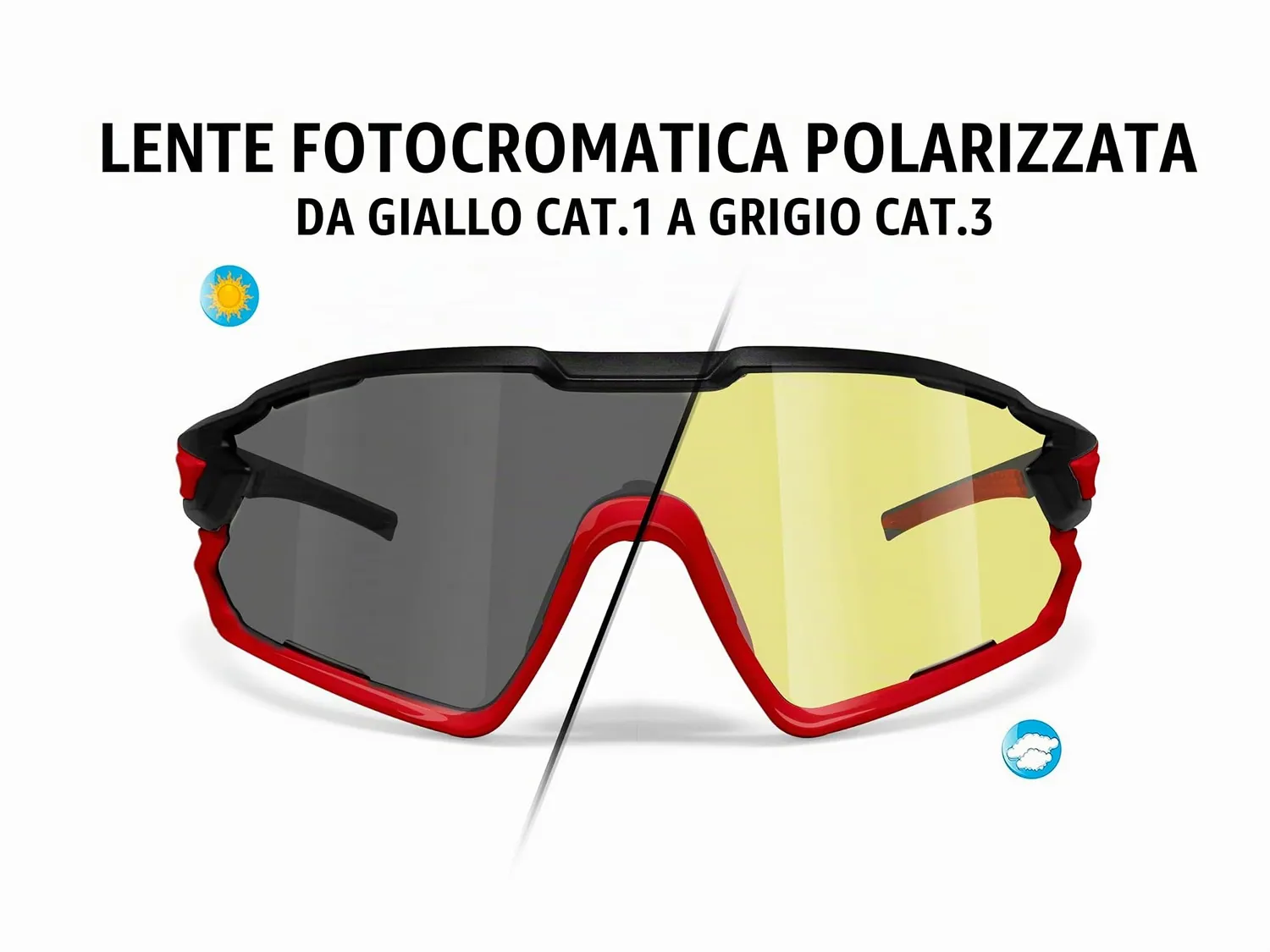 Bertoni Quasar occhiali ciclismo fotocromatici sportivi