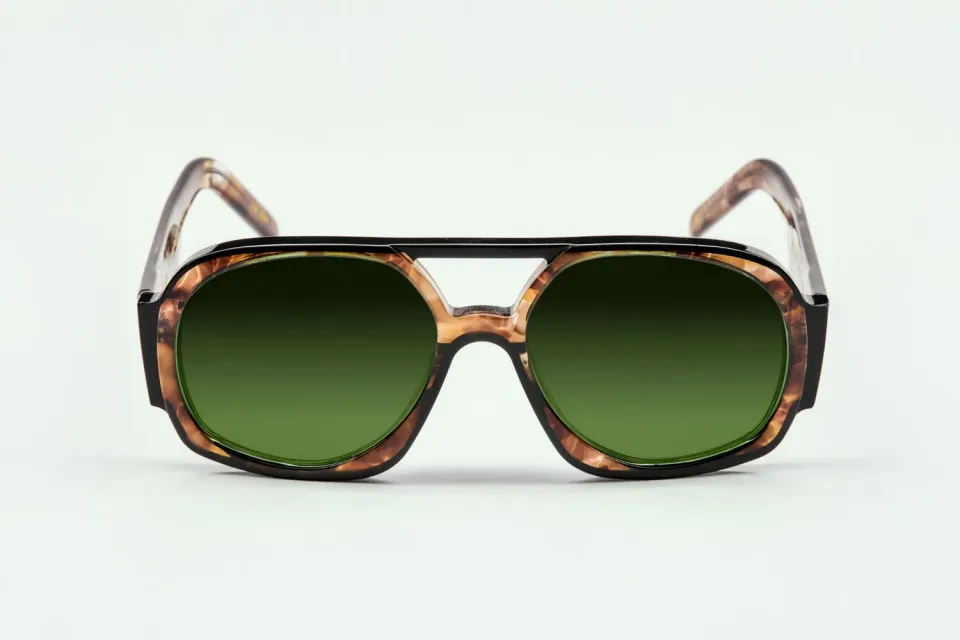 Lesca 60ème Anniversaire Tupac occhiali Marbre Noir acetato