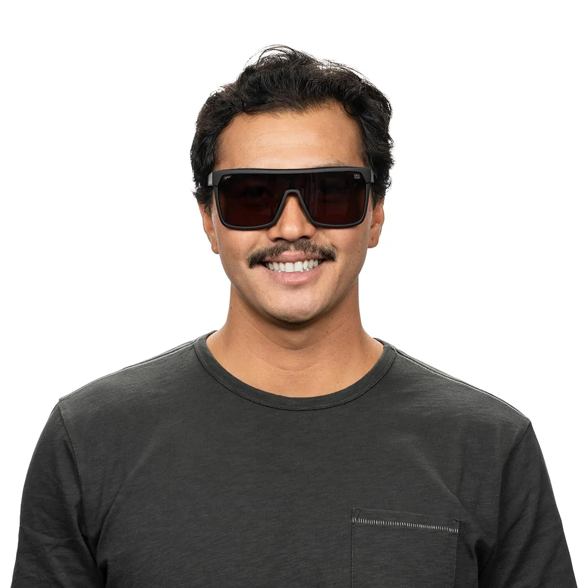 SPY Flynn Soft Matte Blk occhiali da sole polarizzati specchio argento
