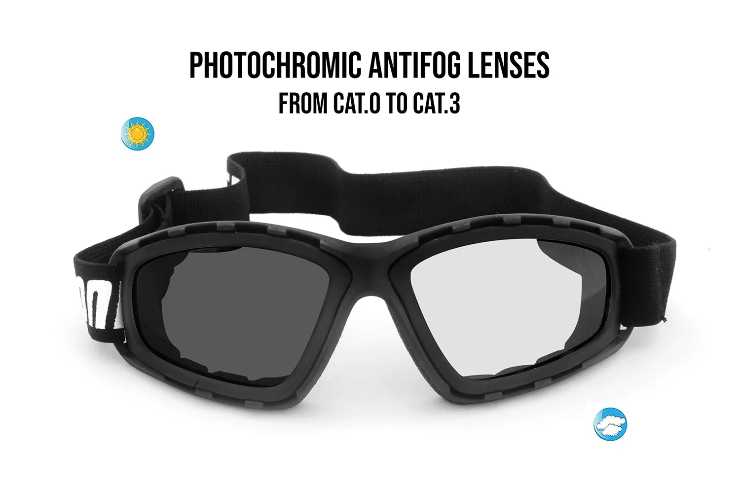 Bertoni F120A Maschera Moto Fotocromatica Cat. 0-3