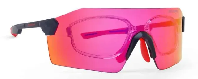 Demon Superpiuma occhiali sportivi vista clip nero rosso sole