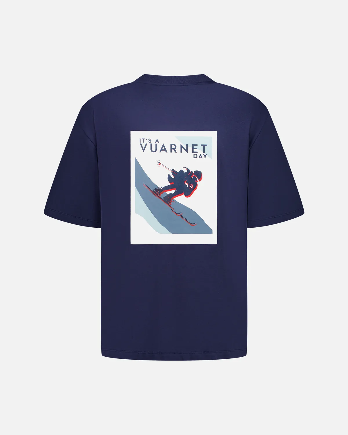 Vuarnet Logo Skieur t-shirt blu uomo cotone bio