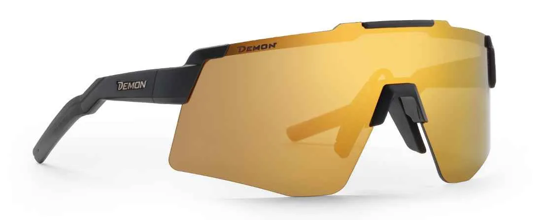 Demon Liegi occhiali ciclismo nero blu specchiati