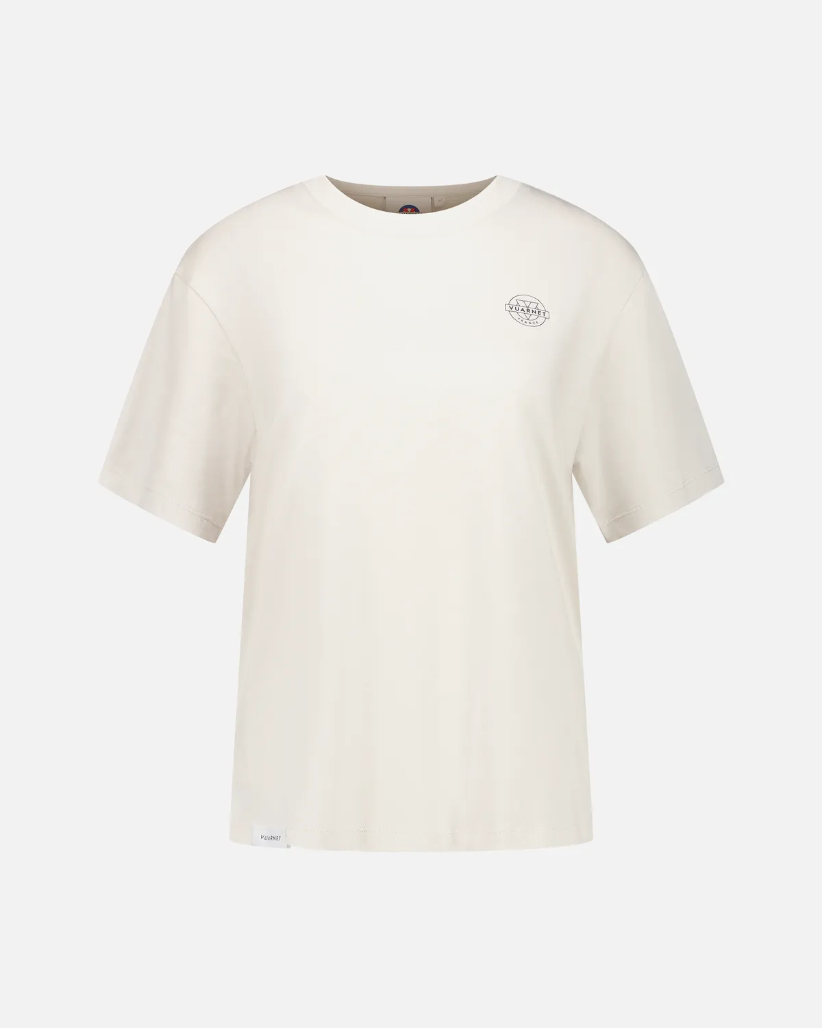 Vuarnet T-Shirt Donna Beige Logo Cotone Bio