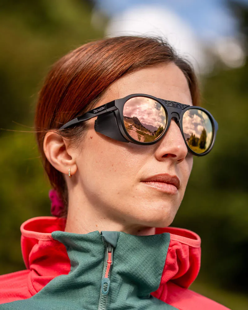 Demon Alaska occhiali sportivi polarizzati nero oro rosa specchio