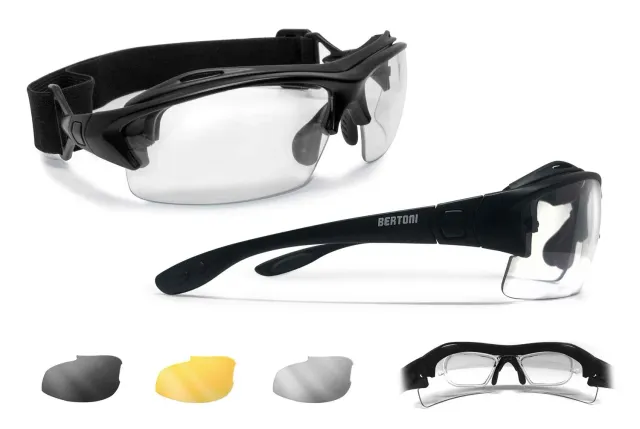 Bertoni AF399 Occhiali Sportivi Vista con 3 Lenti e Clip