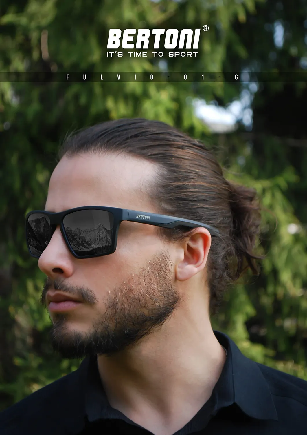 Bertoni Fulvio occhiali sport polarizzati fumo nero opaco