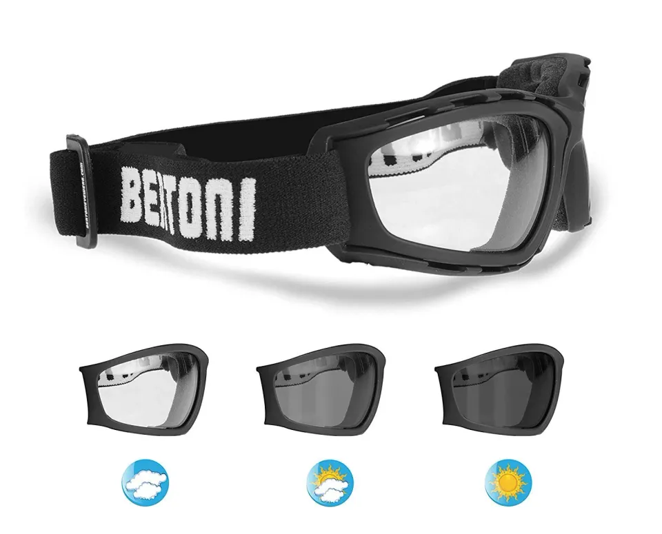 Bertoni F120A Maschera Moto Fotocromatica Cat. 0-3