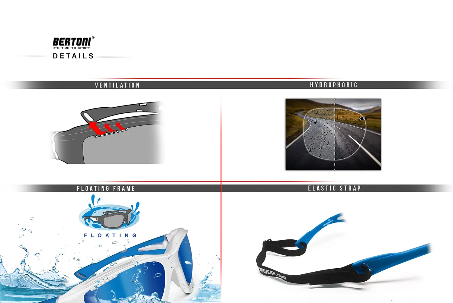 Bertoni P1000 occhiali sport polarizzati galleggianti