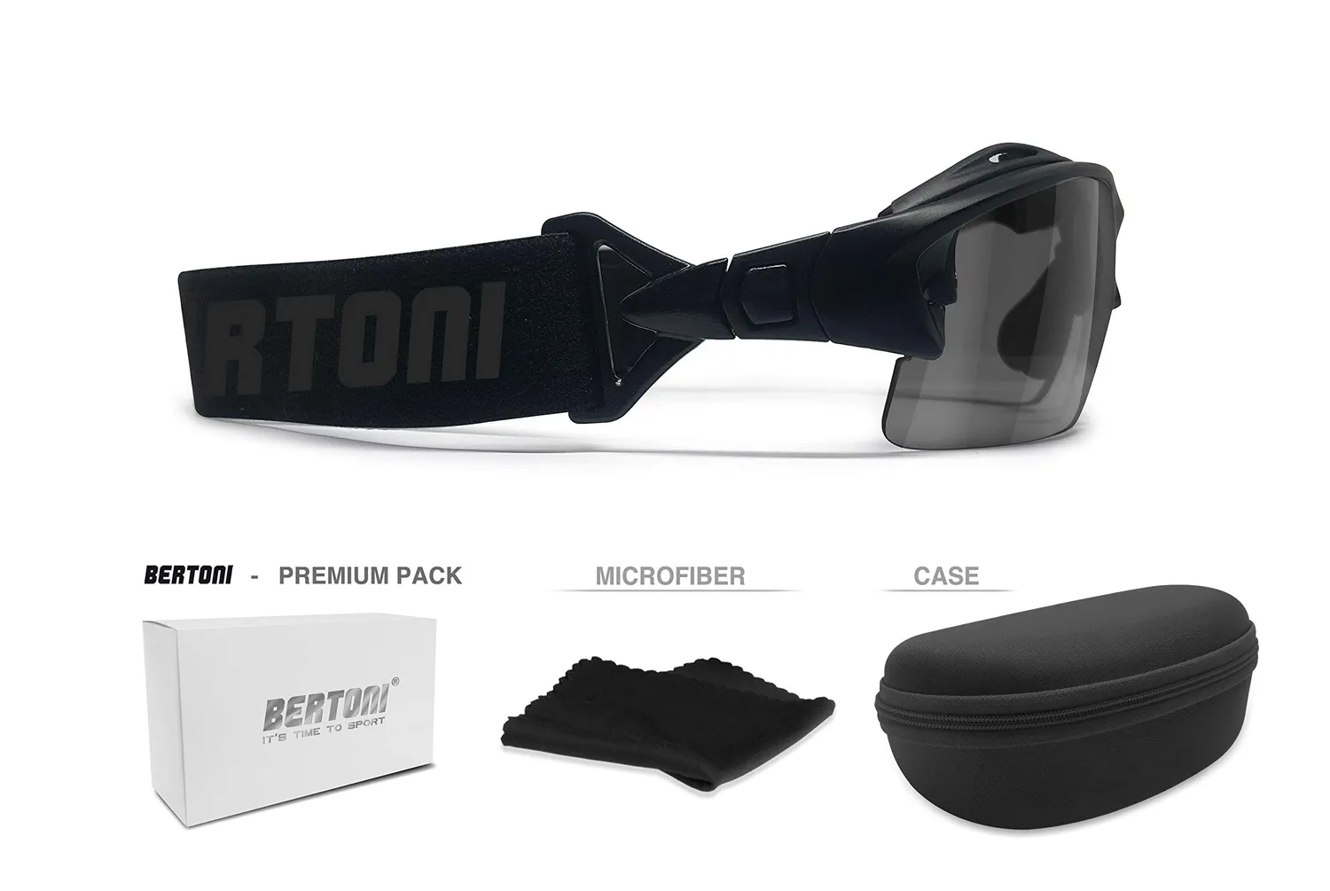 Bertoni 399 occhiali sportivi fotocromatici neri vista