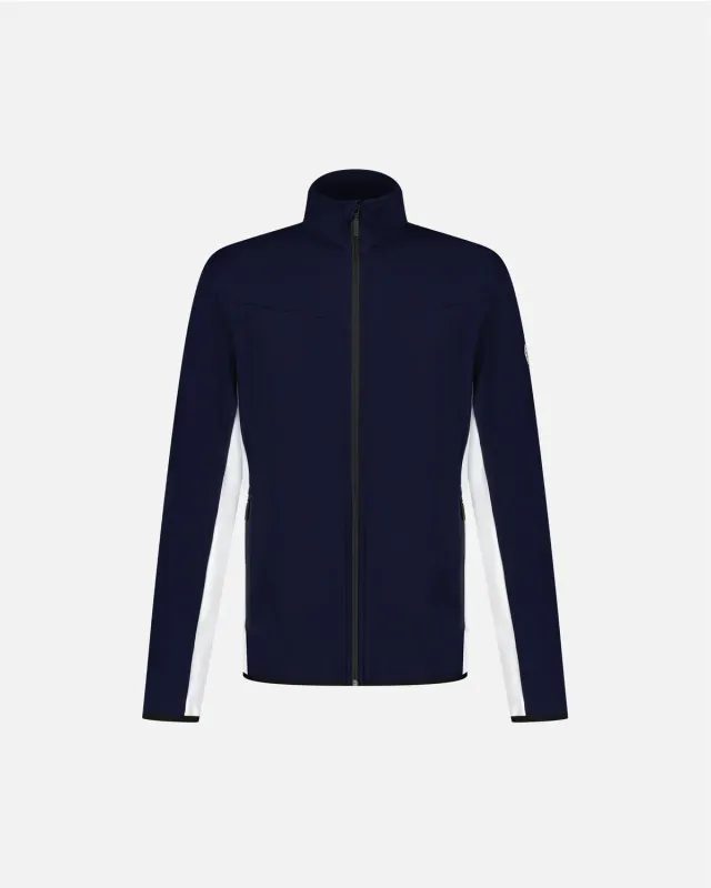 Vuarnet Urial pile uomo blu-bianco con zip intera