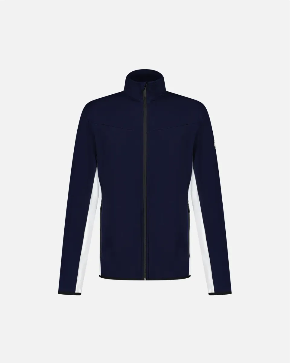 Vuarnet Urial pile uomo blu-bianco con zip intera