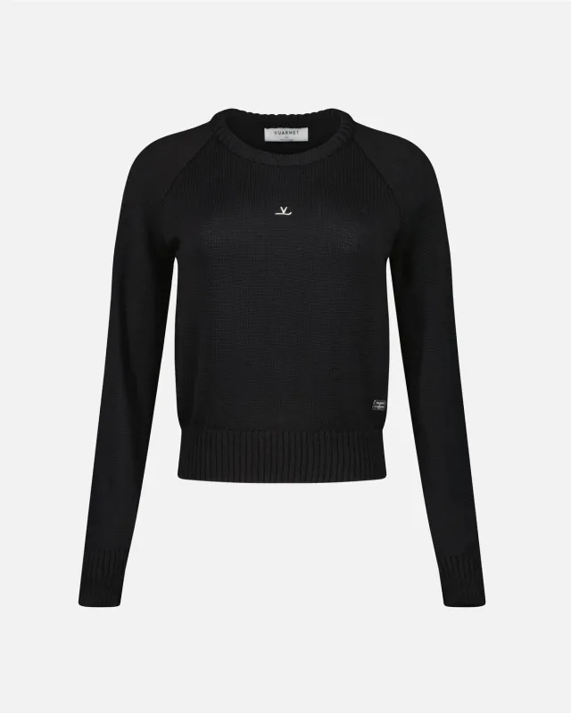 Vuarnet Signature Crop Top maglietta donna nera cotone