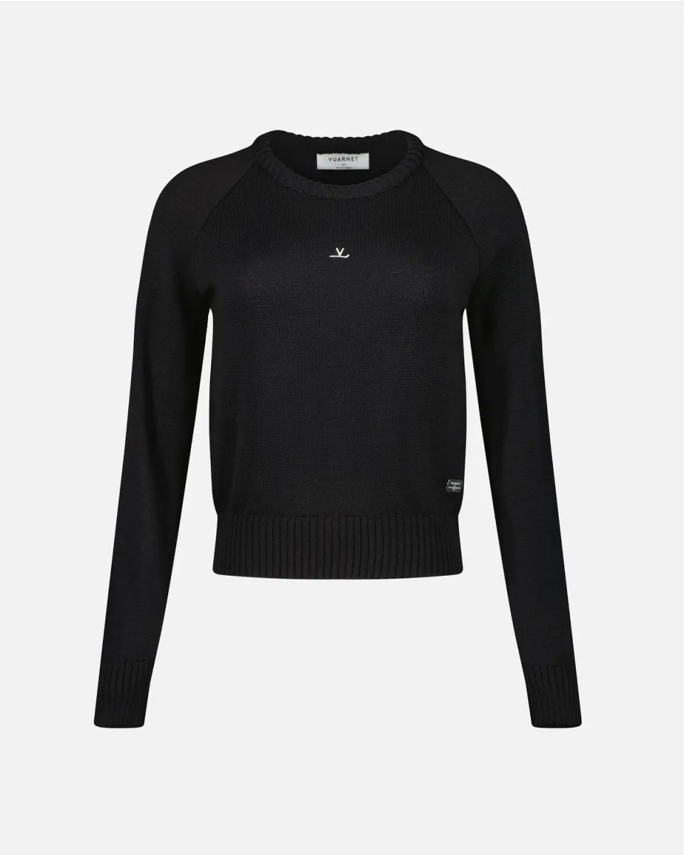 Vuarnet Signature Crop Top maglietta donna nera cotone