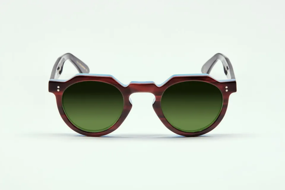 Lesca Upcycling Crown XL montatura da vista Havana Bleu 46mm acetato