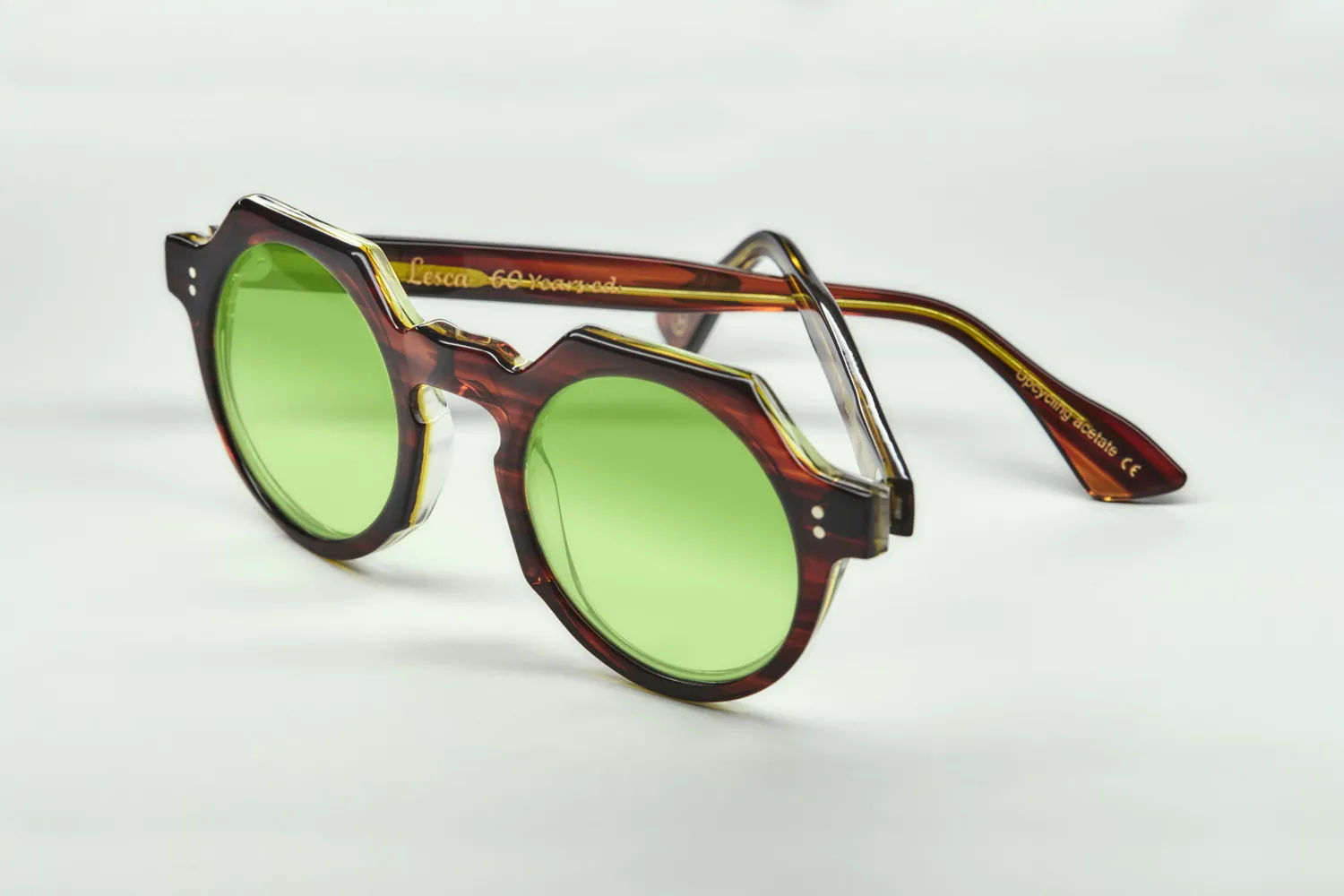 Lesca Buzz montatura da vista havana verde upcycling