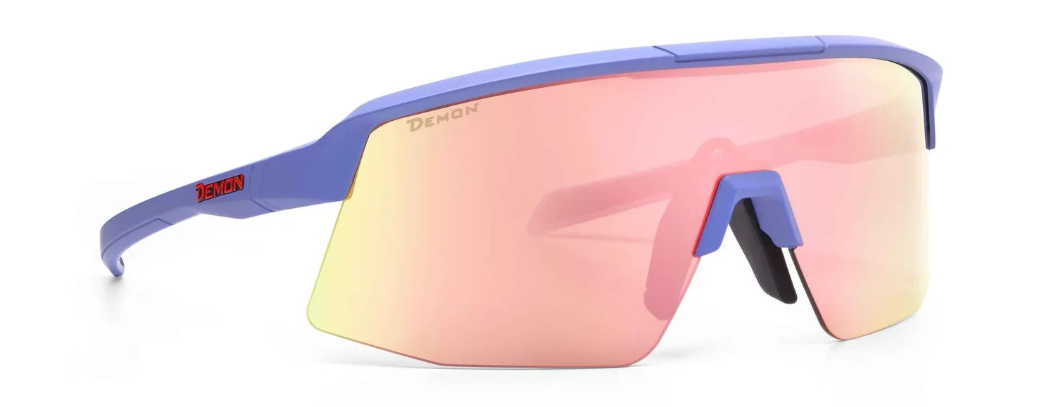 Demon Roubaix occhiali running nero viola specchiati