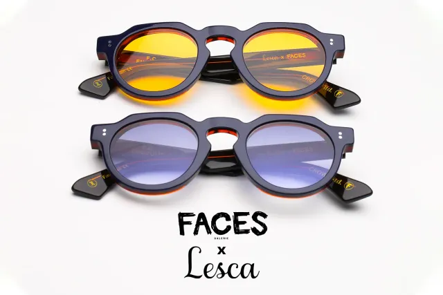 Lesca Faces Crown occhiale blu ruggine acetato