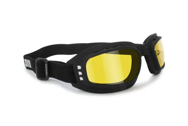 Bertoni AF112 occhiali moto mascherina lente gialla
