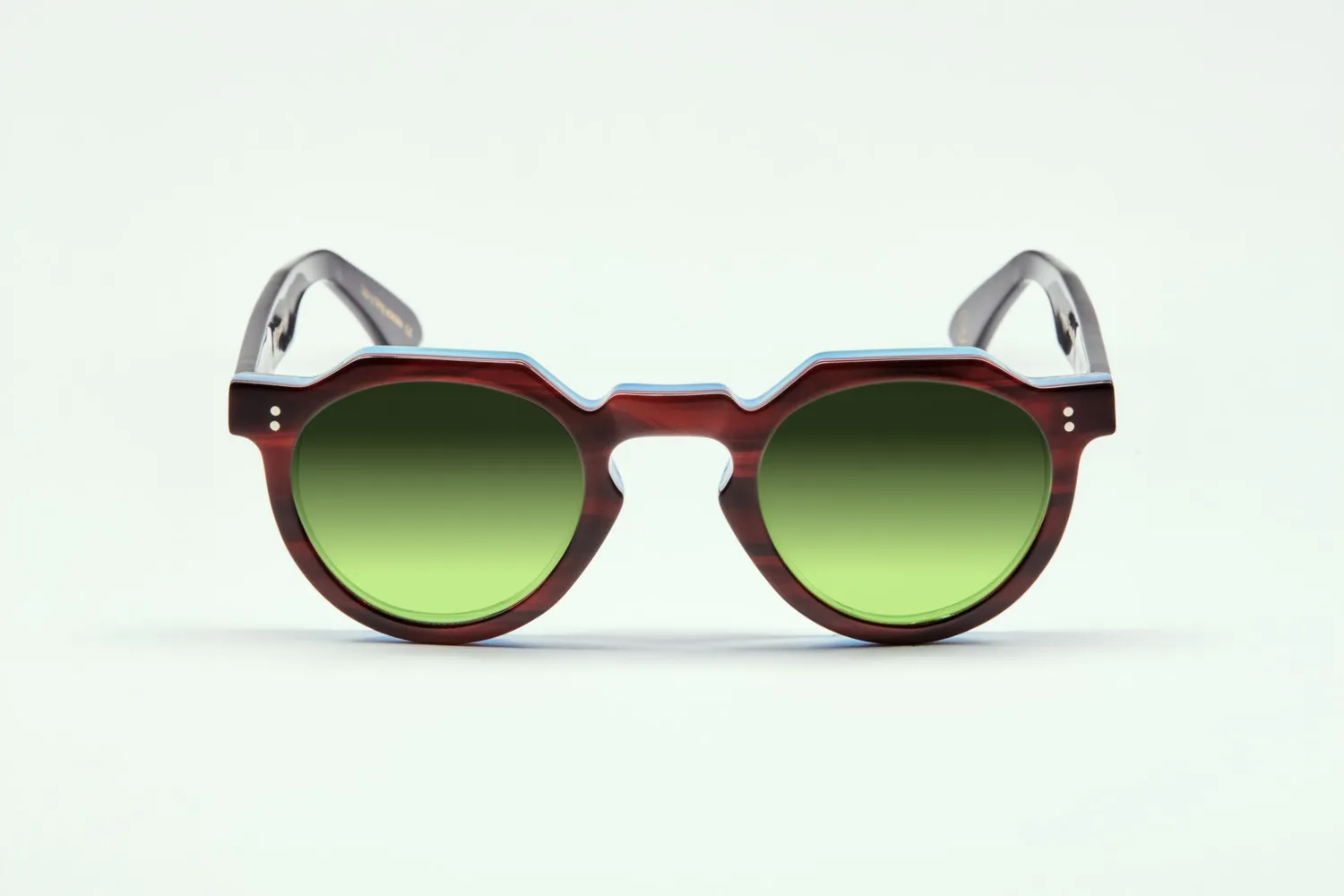 Lesca Upcycling Crown XL montatura da vista Havana Bleu 46mm acetato