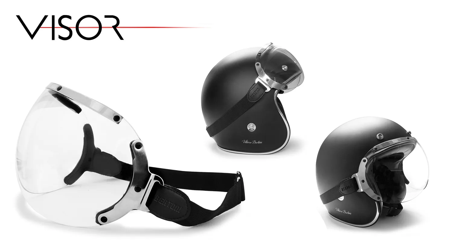 Bertoni visiera casco jet trasparente universale pelle