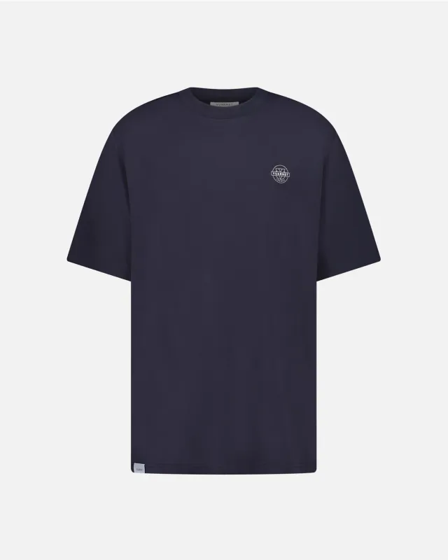 Vuarnet Logo T-shirt maglietta uomo blu navy cotone