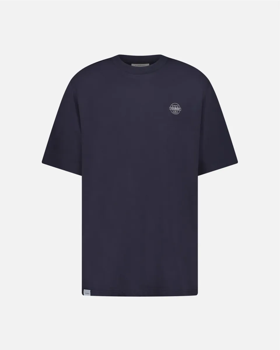 Vuarnet Logo T-shirt maglietta uomo blu navy cotone