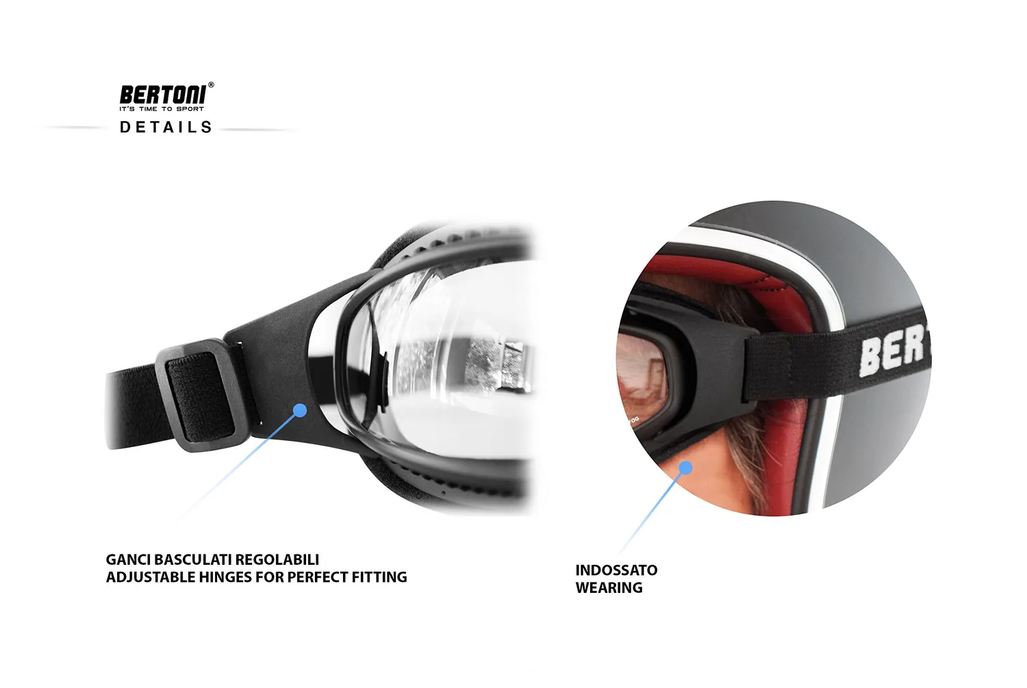 Bertoni AF113 maschera moto fotocromatica nero opaco