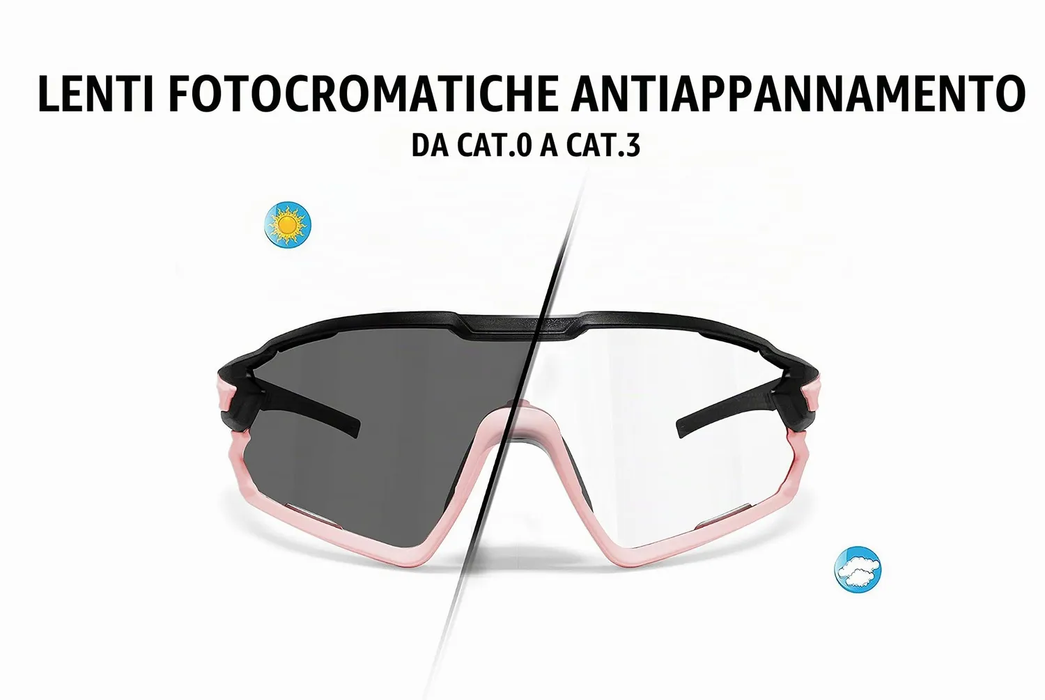 Bertoni Quasar occhiali ciclismo fotocromatici polarizzati