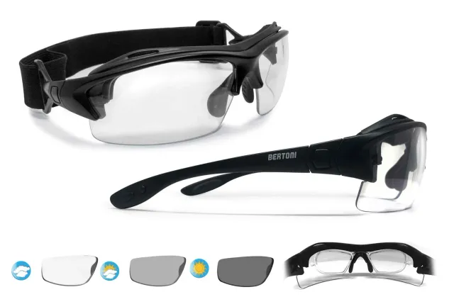 Bertoni 399 occhiali sportivi fotocromatici neri vista
