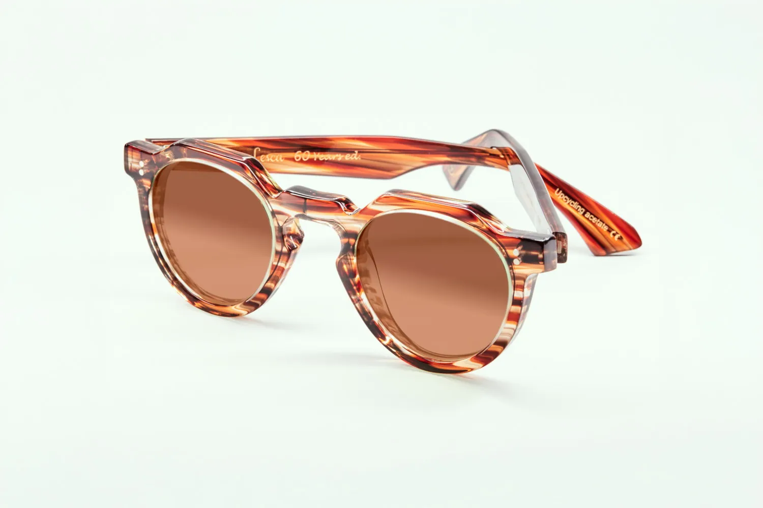 Lesca Upcycling Crown XL montatura vista rossa 46 mm acetato