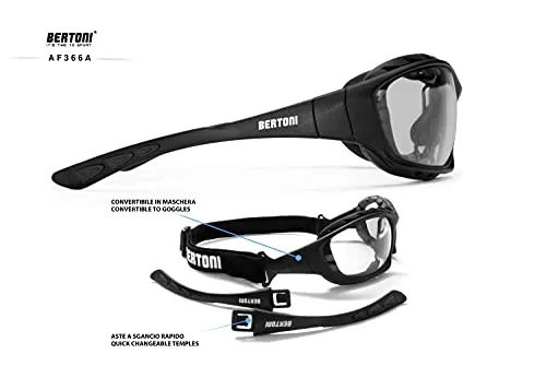 Bertoni AF366A occhiali moto antivento da vista