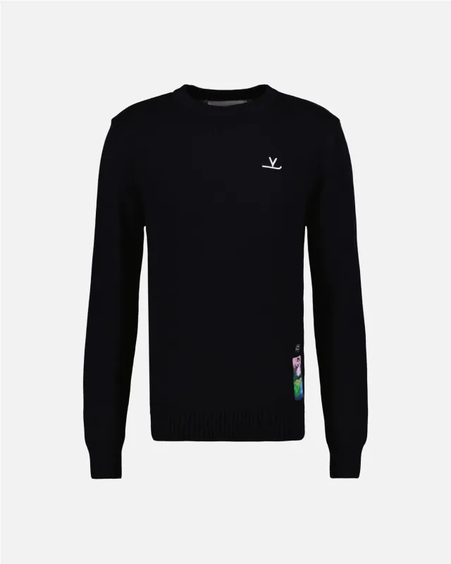 Vuarnet V sur Ski maglione nero cotone bio
