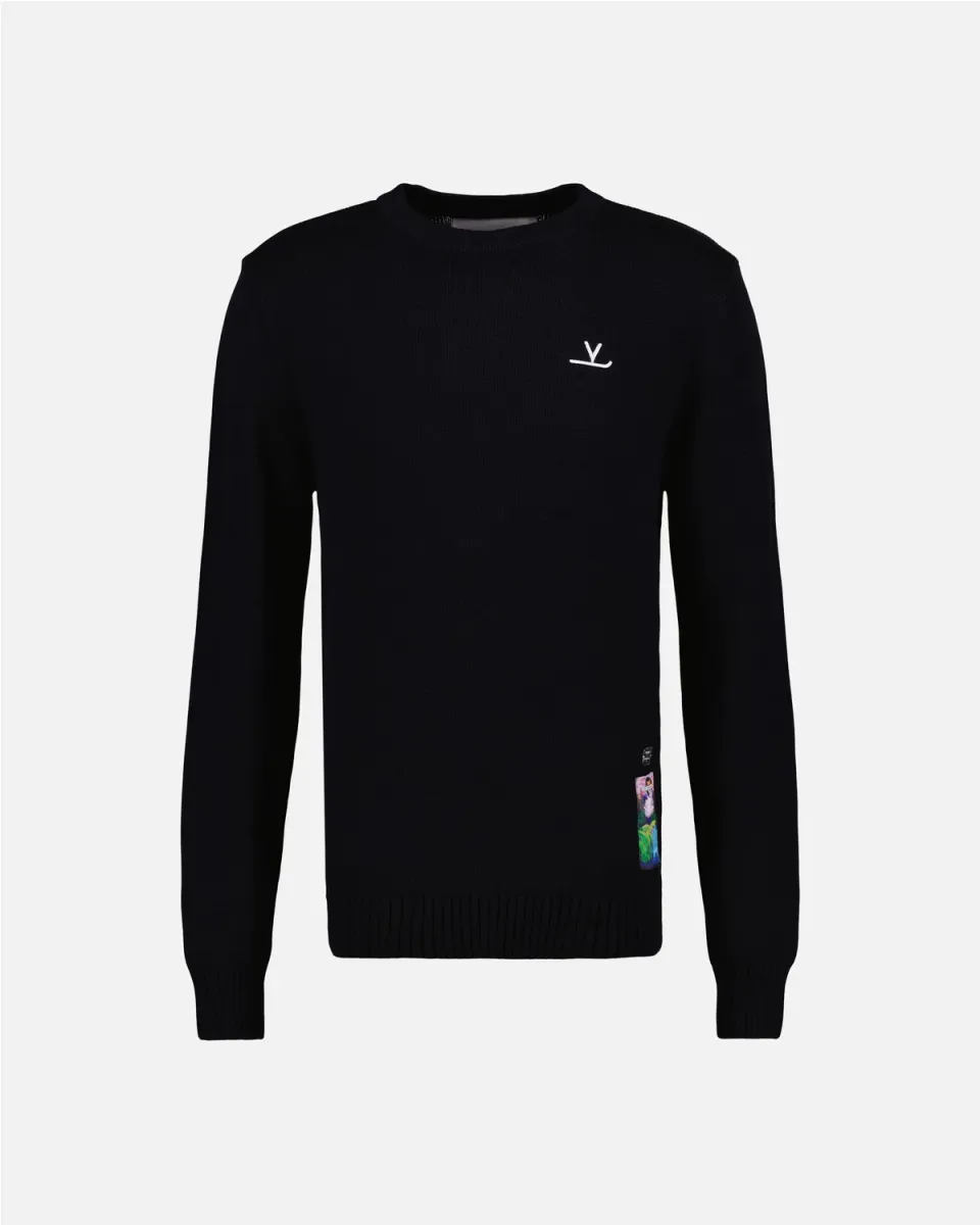 Vuarnet V sur Ski maglione nero cotone bio