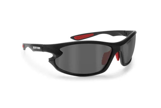 Bertoni P676C occhiale bici nero rosso polarizzato 18 g