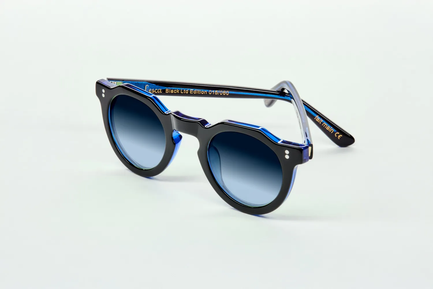 Lesca Black Edition Pica montatura Noir Bleu acetato