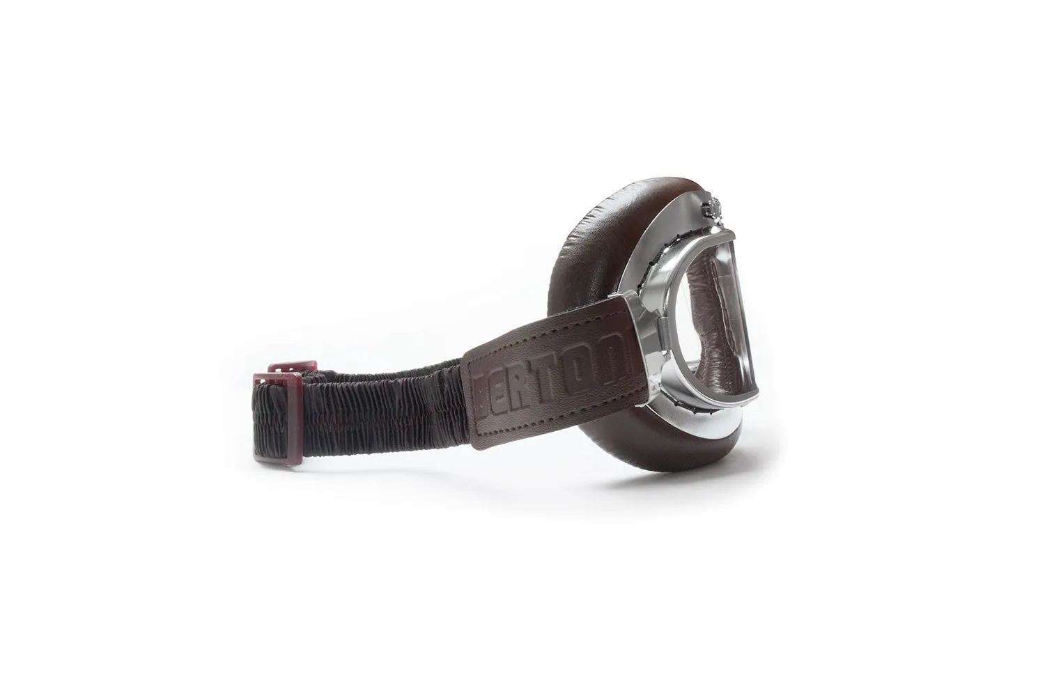 Bertoni AF193CR maschera moto pelle antifog nero