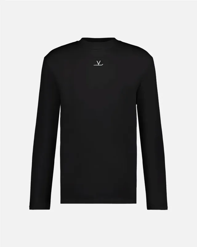 Vuarnet Signature t-shirt manica lunga nera cotone