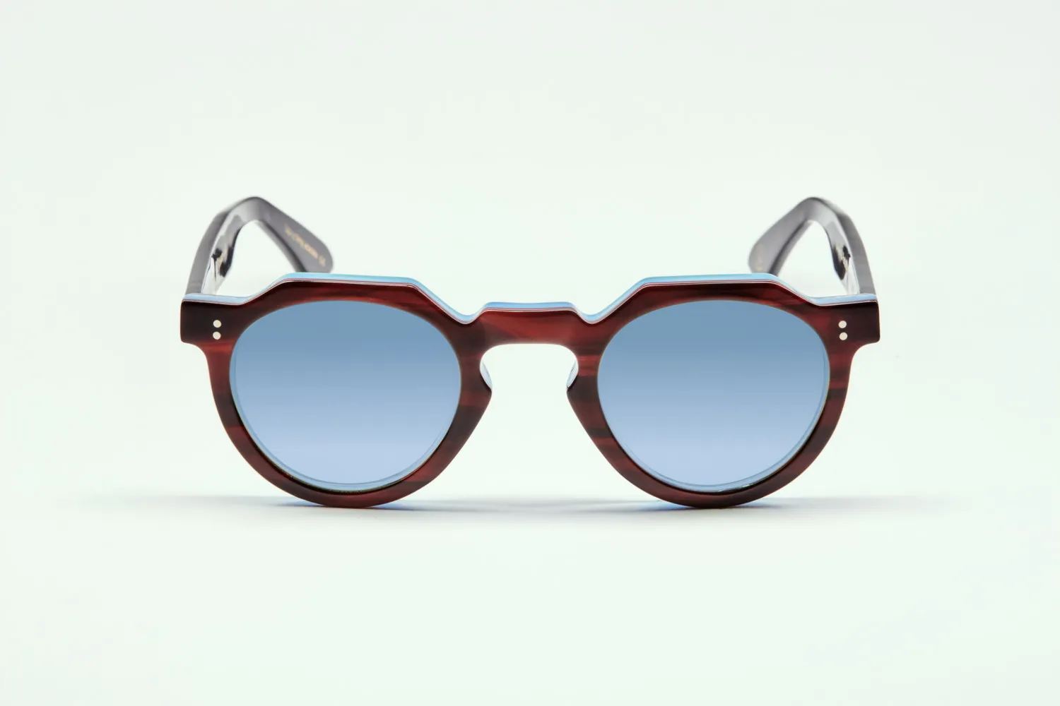 Lesca Upcycling Crown XL montatura da vista Havana Bleu 46mm acetato