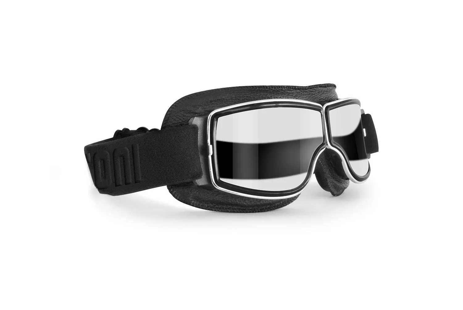Bertoni 1949 188 maschera moto pelle fotocromatica nero