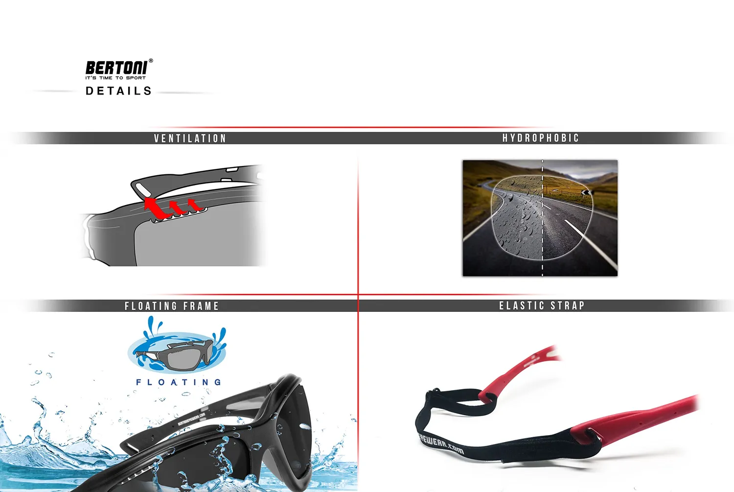 Bertoni P1000 occhiali polarizzati galleggianti nautica
