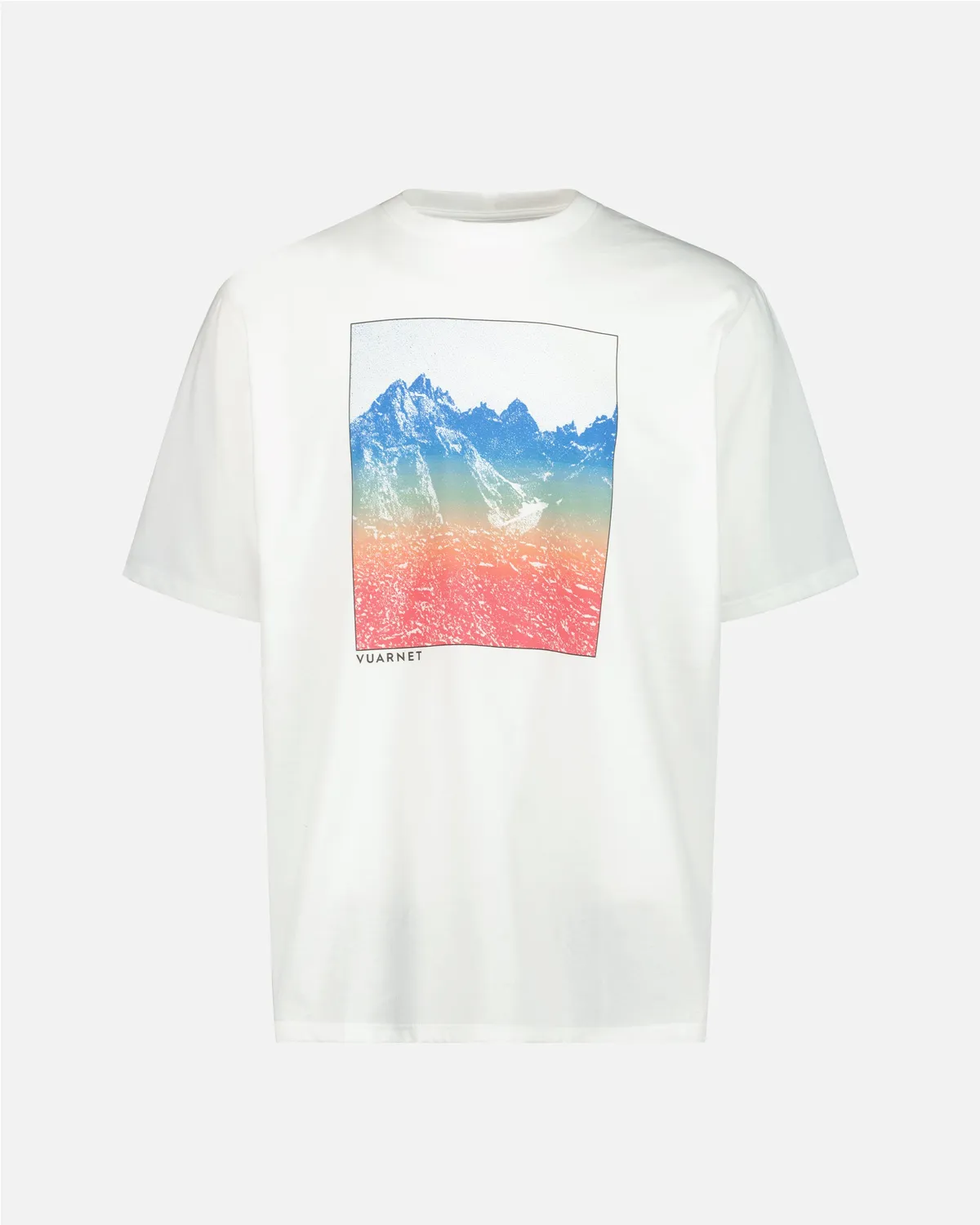 Vuarnet Gradient t-shirt bianca stampa Mountain