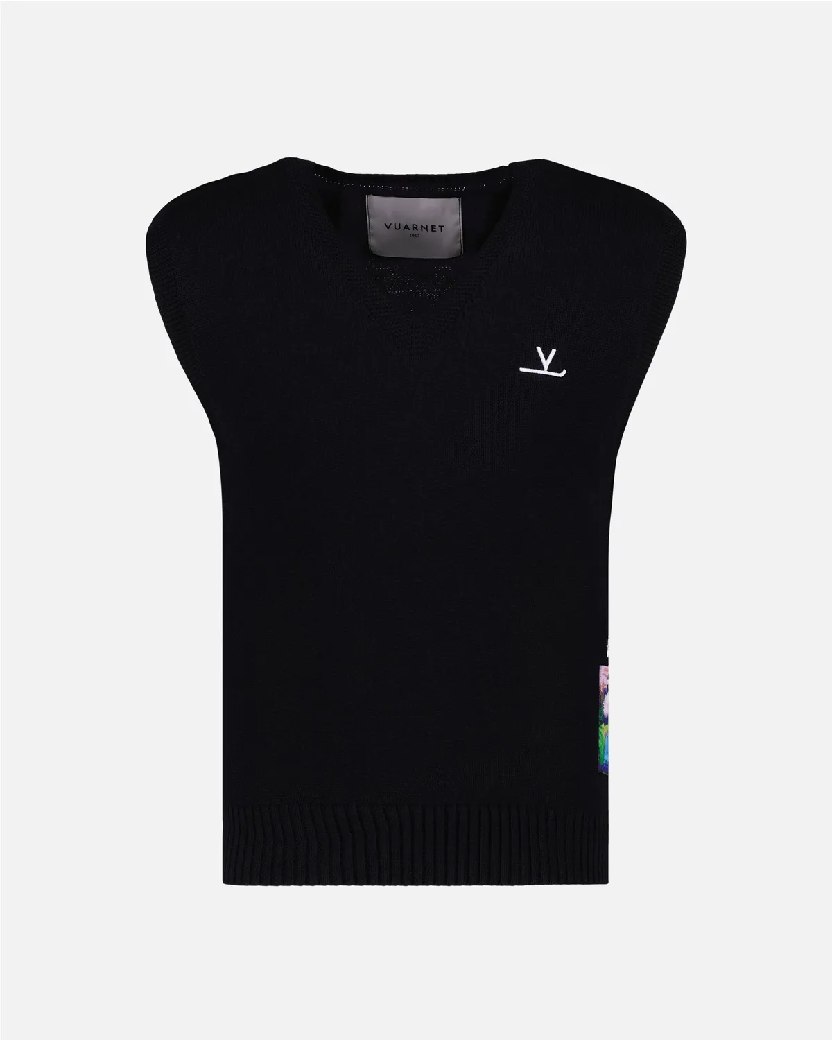 Vuarnet V sur Ski gilet maglia nero cotone bio