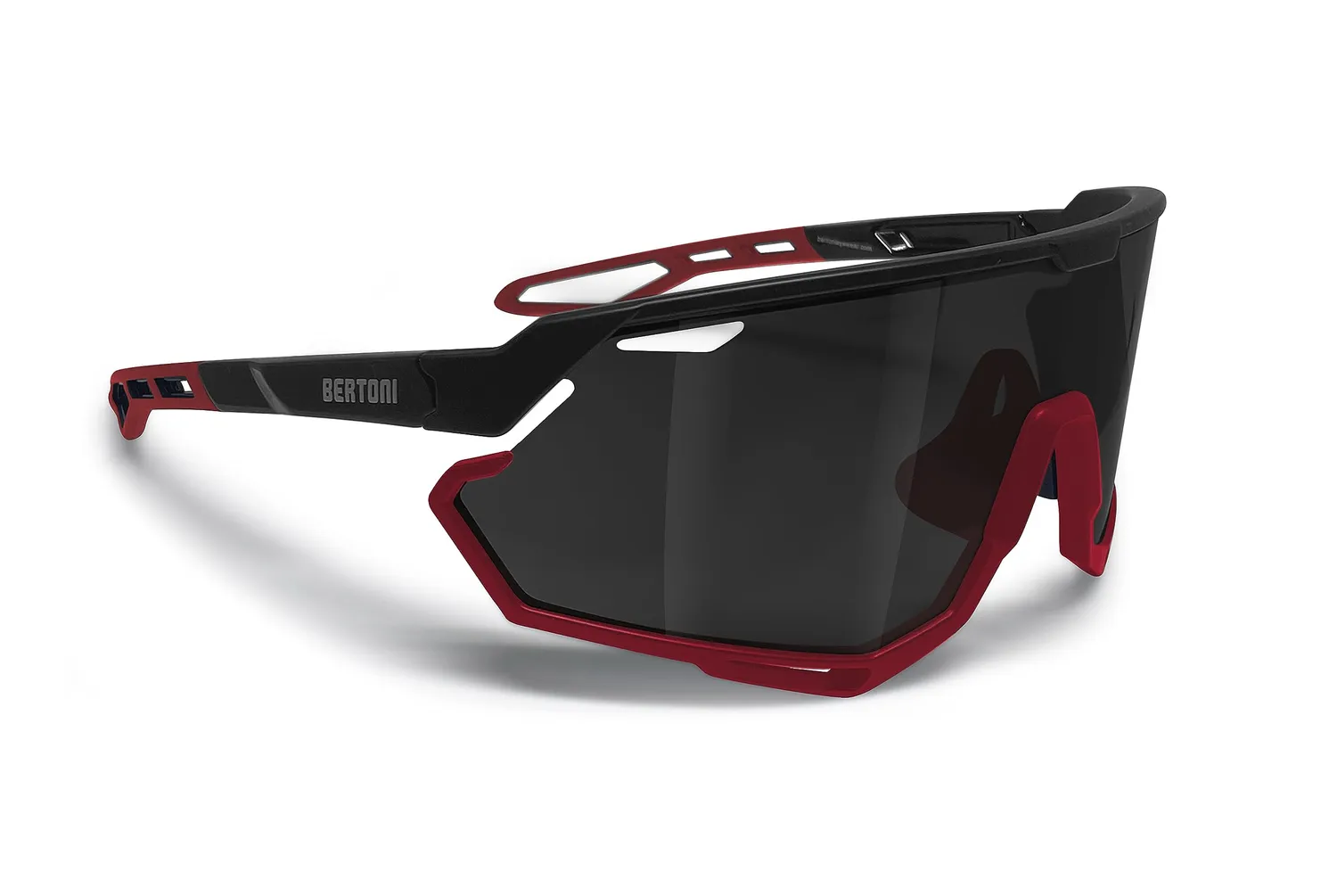 Bertoni Alpha occhiali ciclismo nero specchiata oro rosso