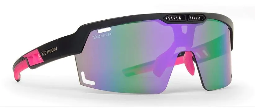 Demon Speed Vent occhiali da montagna Matt Black Green specchiati