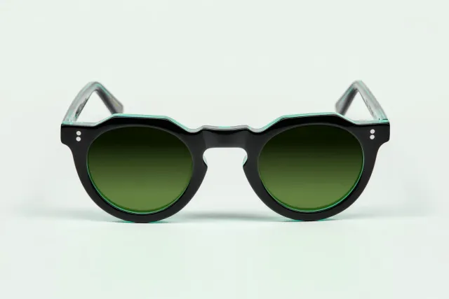 Lesca Black Edition Pica montatura Noir Vert acetato