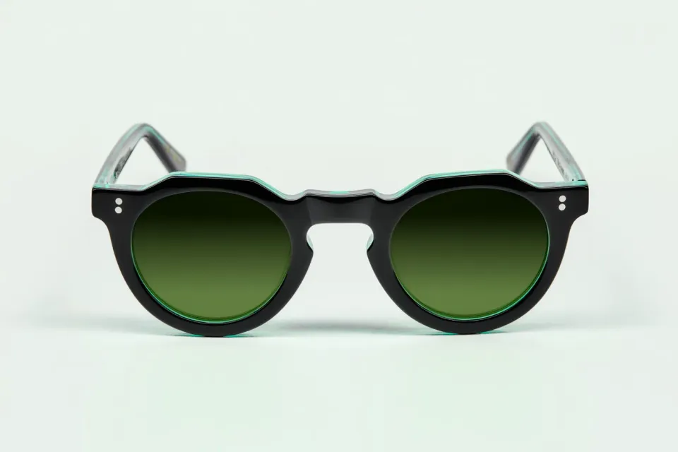 Lesca Black Edition Pica montatura Noir Vert acetato