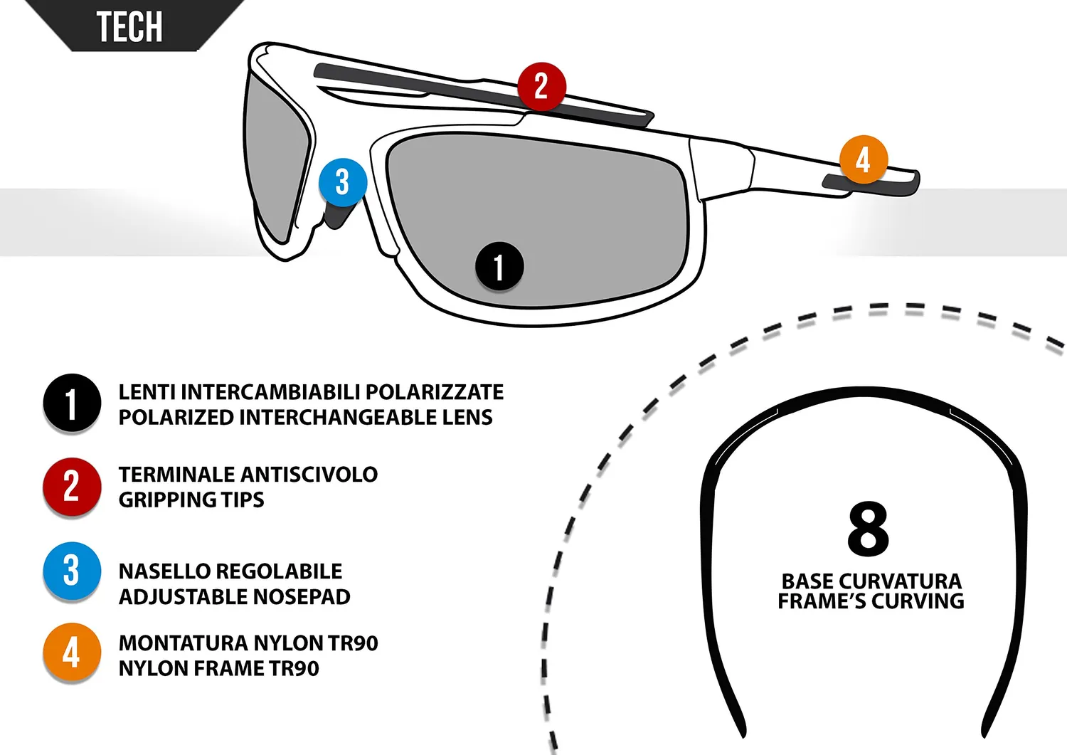Bertoni P180M occhiali ciclismo polarizzati