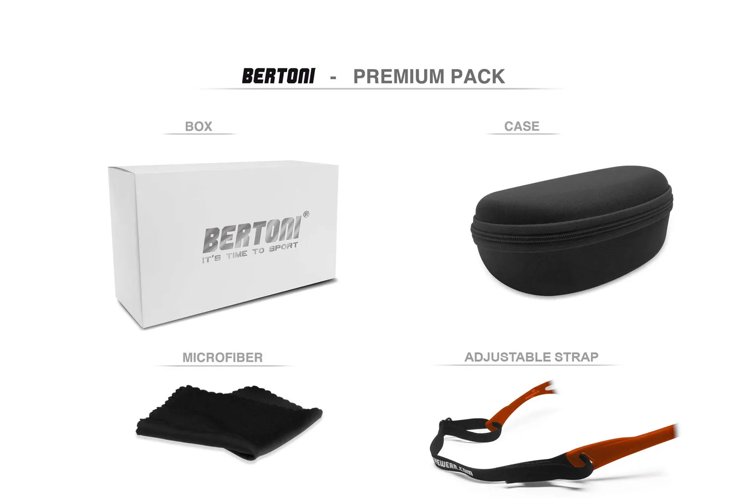 Bertoni F1001B occhiali ciclismo fotocromatici nero rosso